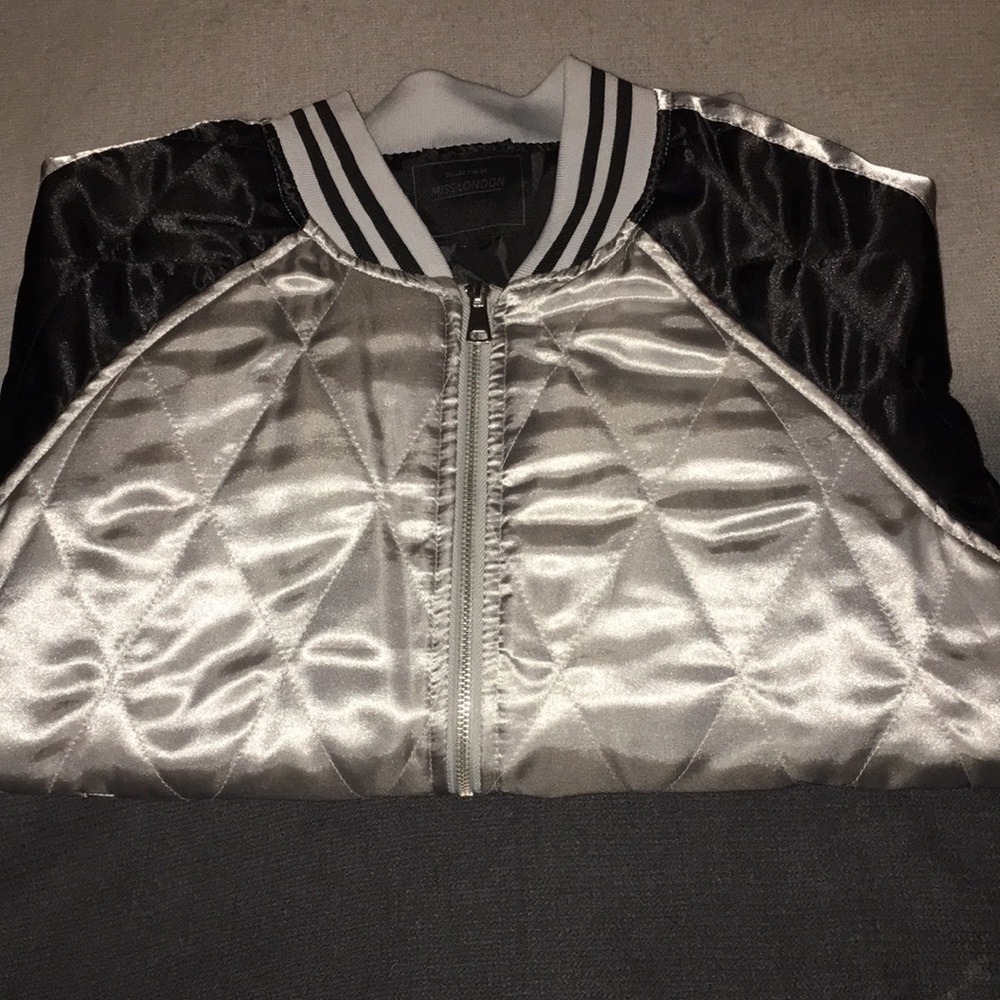 Gray And Black Bomber Jacket